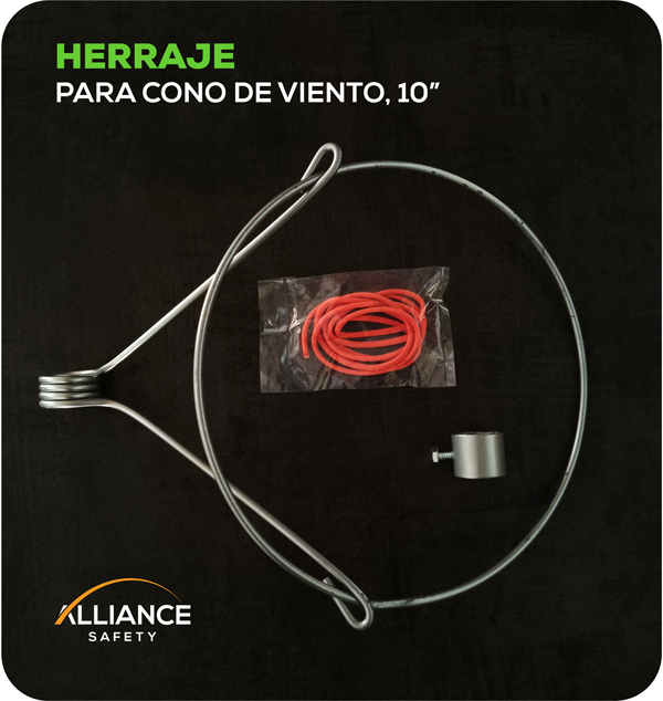 Herraje Metálico de 10" para Cono de Viento