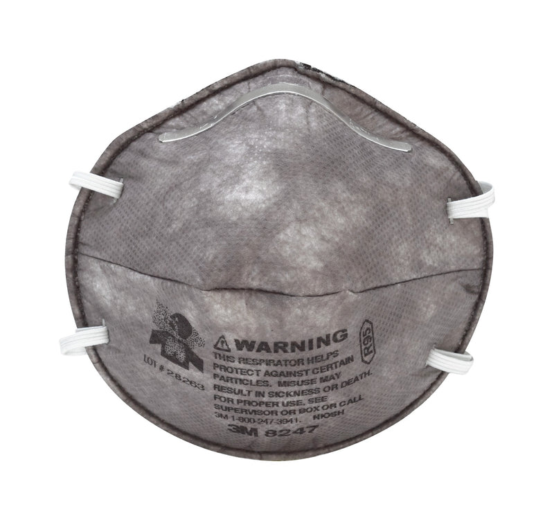 Respirador o mascarilla desechable R95, para humos de soldaduras mod. 8247,  3M. Con capa de carbón activado R95 Desechable Aprobación NIOSH