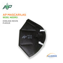 Respirador o mascarilla desechable N95 Modelo 9030, Negro. AP Mascarillas (Pato, plegable)
