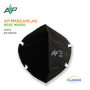 Respirador o mascarilla desechable N95 Modelo 9030, Negro. AP Mascarillas (Pato, plegable)