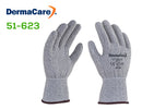 Guante Anticorte con Polietileno AD - DermaCare 51-623.  Guante tejido con fibra de polietileno de alta densidad, con innovador hilo de estructura anticorte; ofrece gran resistencia en trabajos en donde existe posibilidad procesos de corte, manipulación, manipulación, montaje, además de que ofrece flexibilidad y frescura.