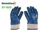DERMACARE 67-805. Guante recubierto total de nitrilo extra pesado, soporte interno de algodón, lo cual permite gran protección en trabajos con materiales ásperos, cortantes y abrasivos. Por su composición este guante es resistente  alas rasgaduras, pinchaduras y perforaciones. Contiene un agente fungicida (Sanitized®) que retarda la aparición de microorganismos que puedan ocasionar micosis, malos olores, infecciones y hongos.