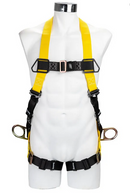 Arnés de posicionamiento Hawk 412-P. Con un anillo tipo D en espalda y 2 anillos D en la cintura para enganchar el cable de posicionamiento, con hebillas de conexión rápida, su diseño permite distribuir la fuerza de carga en todo el cuerpo. Cumple con ANSI Z359.11-2014 