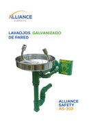 Lavaojos de Pared, Galvanizado con charola de Acero Inoxidable Alliance Safety AS-310