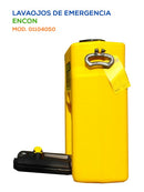 Lavaojos de emergencia portátil con capacidad máxima de 14 galones, alimentado por gravedad. Ideal para lugares que no cuentan con agua potable.