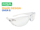 Lentes Miami Design Over G - MSA. Protección y máximo estilo. El modelo Miami Design se ajusta sobre la mayoría de los anteojos de prescripción óptica; así mismo, brinda una máxima portección frente a impactos y radiación UV. Su diseño permite un buen ajuste al contorno facial, sin llegar a ser extremadamente robusto. Diseño plano y ultra ligero. 
