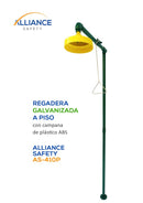 Regadera de Emergencia Galvanizada de Columna (a piso) con Campana Plástica ABS Alliance Safety, AS-410P