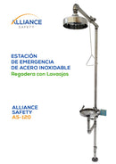Regadera con Lavaojos Alliance Safety AS-120: Estación de Emergencia de Acero Inoxidable